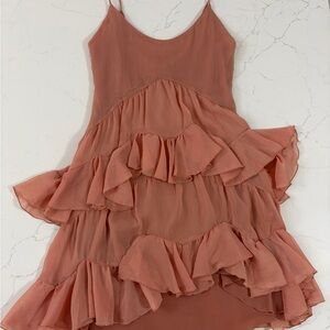 Zara Salmon Layered Dress